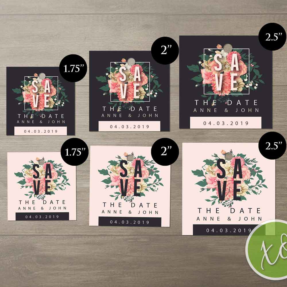 Modern Save the Date Floral Gift Tags - XOXOKristen