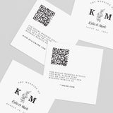 Monogram Wedding Website Card with QR Code & Flowers - XOXOKristen