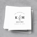 Monogram Wedding Website Card with QR Code & Flowers - XOXOKristen