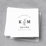 Monogram Wedding Website Card with QR Code & Flowers - XOXOKristen