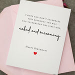 Naked and Screaming Birthday Card - XOXOKristen
