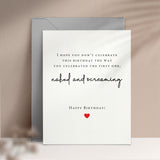 Naked and Screaming Birthday Card - XOXOKristen