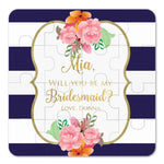 Navy and Gold Will You Be my Bridesmaid Puzzle - XOXOKristen