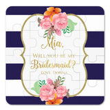 Navy and Gold Will You Be my Bridesmaid Puzzle - XOXOKristen