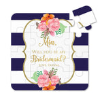 Navy and Gold Will You Be my Bridesmaid Puzzle - XOXOKristen