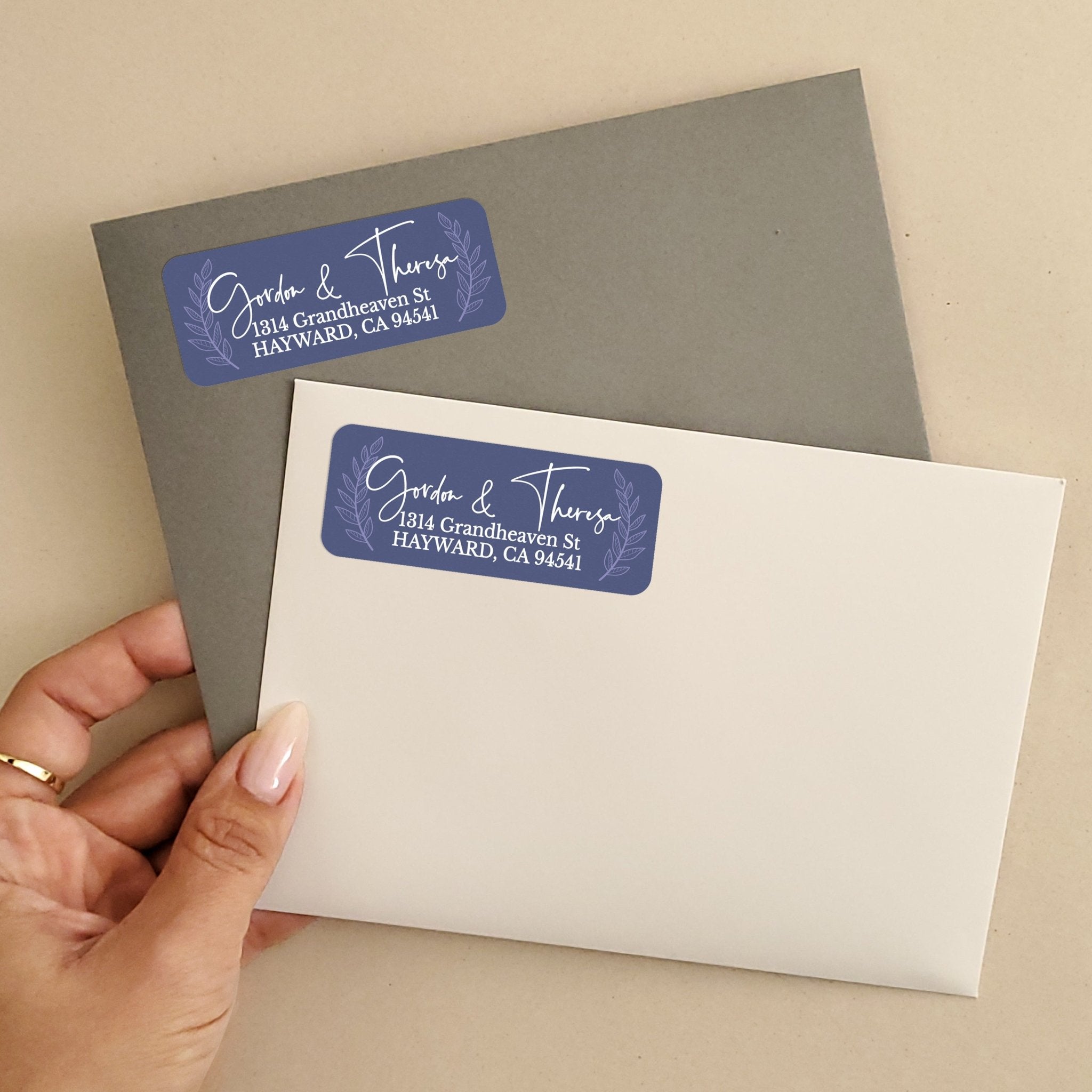 Navy Blue Custom Return Address Label Stickers - XOXOKristen