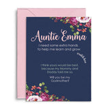 Navy Blue Will you be my Godmother Scratch - off Card - XOXOKristen