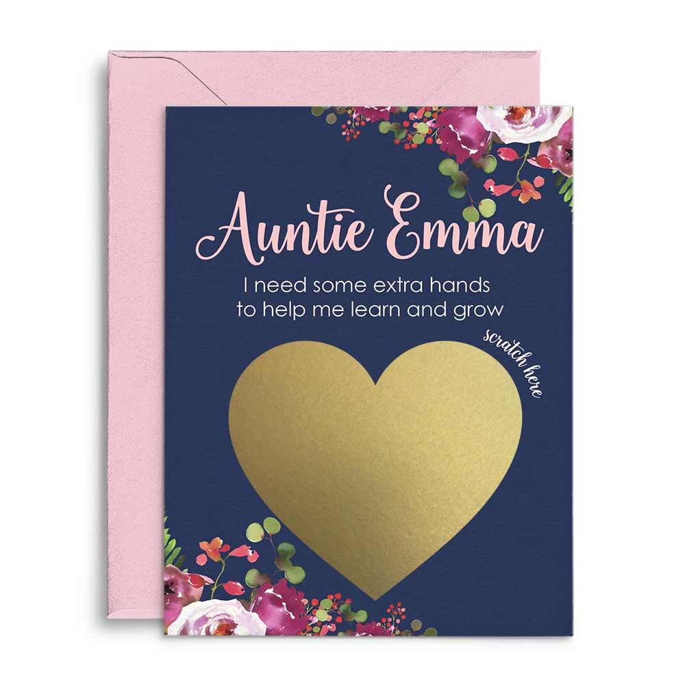Navy Blue Will you be my Godmother Scratch - off Card - XOXOKristen