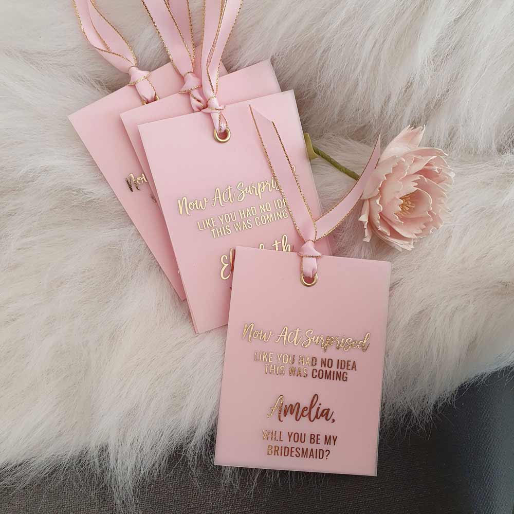 Now Act Surprised Bridesmaid Proposal Insert Card - XOXOKristen