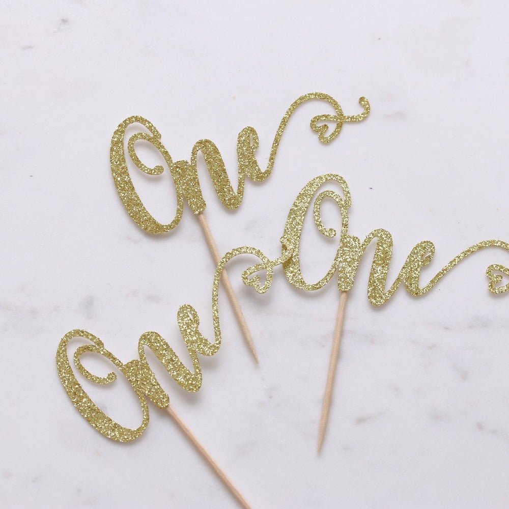 One with Heart Gold Cupcake Topper - XOXOKristen