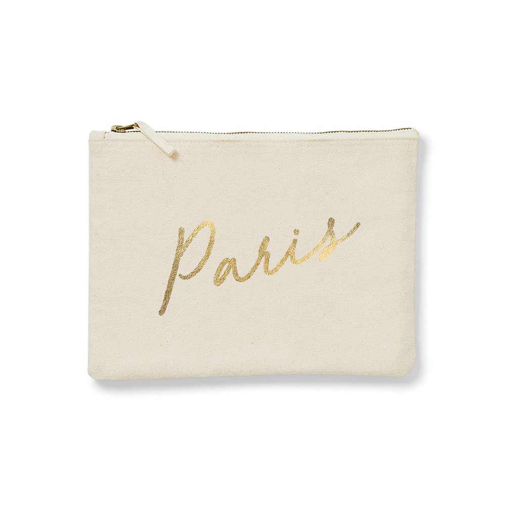 Paris Makeup Bag with Custom Name and Wedding Role - XOXOKristen
