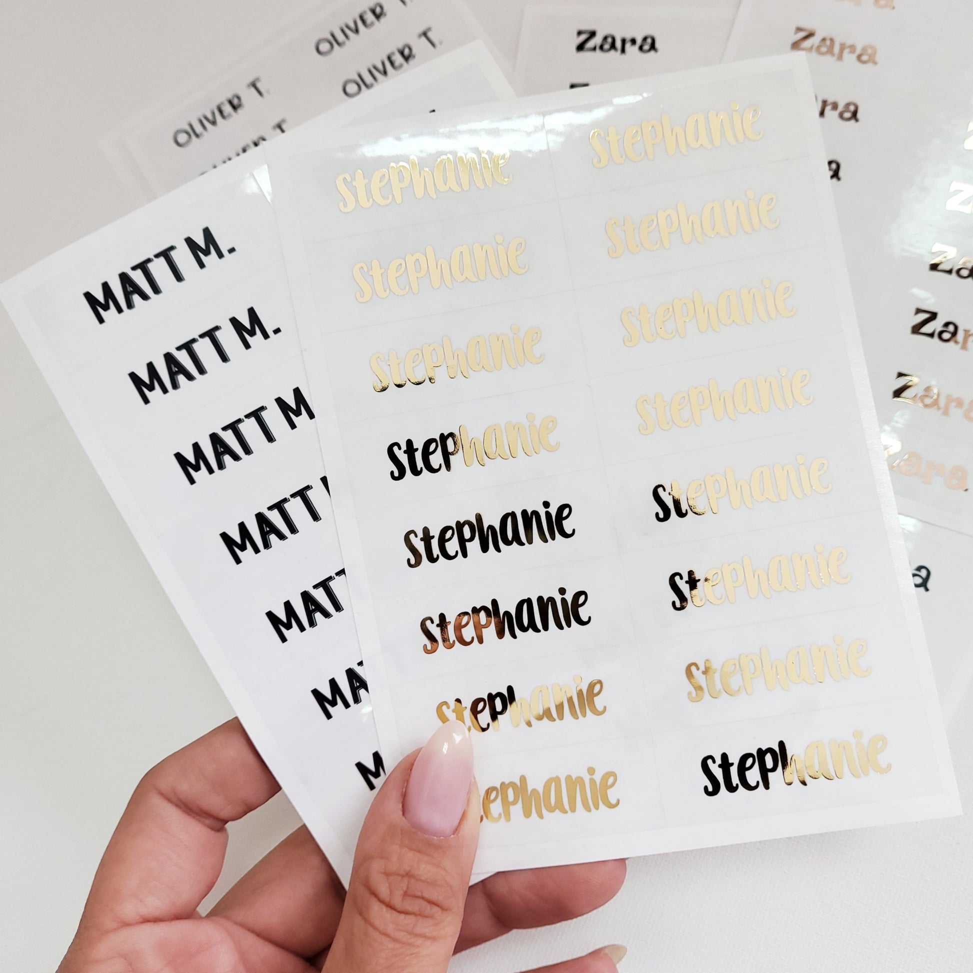 Personalized Kids' Name Labels with Gold Foil - XOXOKristen