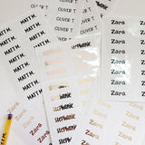 Personalized Kids' Name Labels with Gold Foil - XOXOKristen