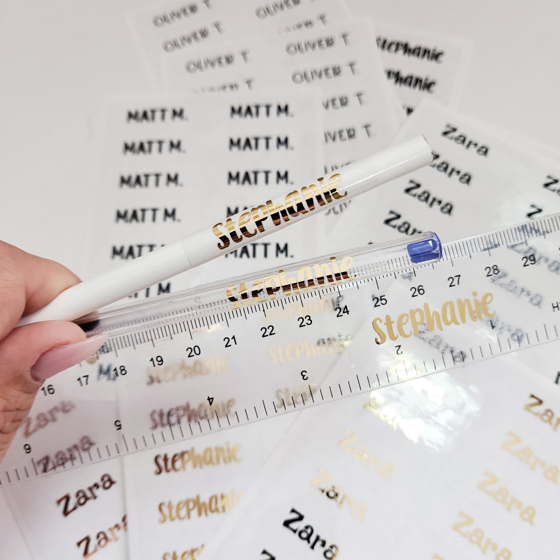 Personalized Kids' Name Labels with Gold Foil - XOXOKristen