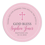 Personalized Pink Baptism Thank you Sticker - XOXOKristen