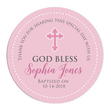 Personalized Pink Baptism Thank you Sticker - XOXOKristen