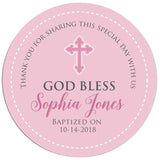 Personalized Pink Baptism Thank you Sticker - XOXOKristen