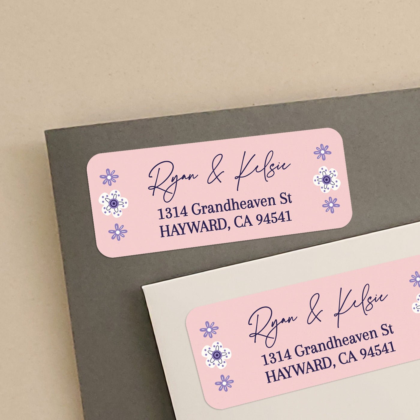 Personalized Pink Return Address Labels - XOXOKristen