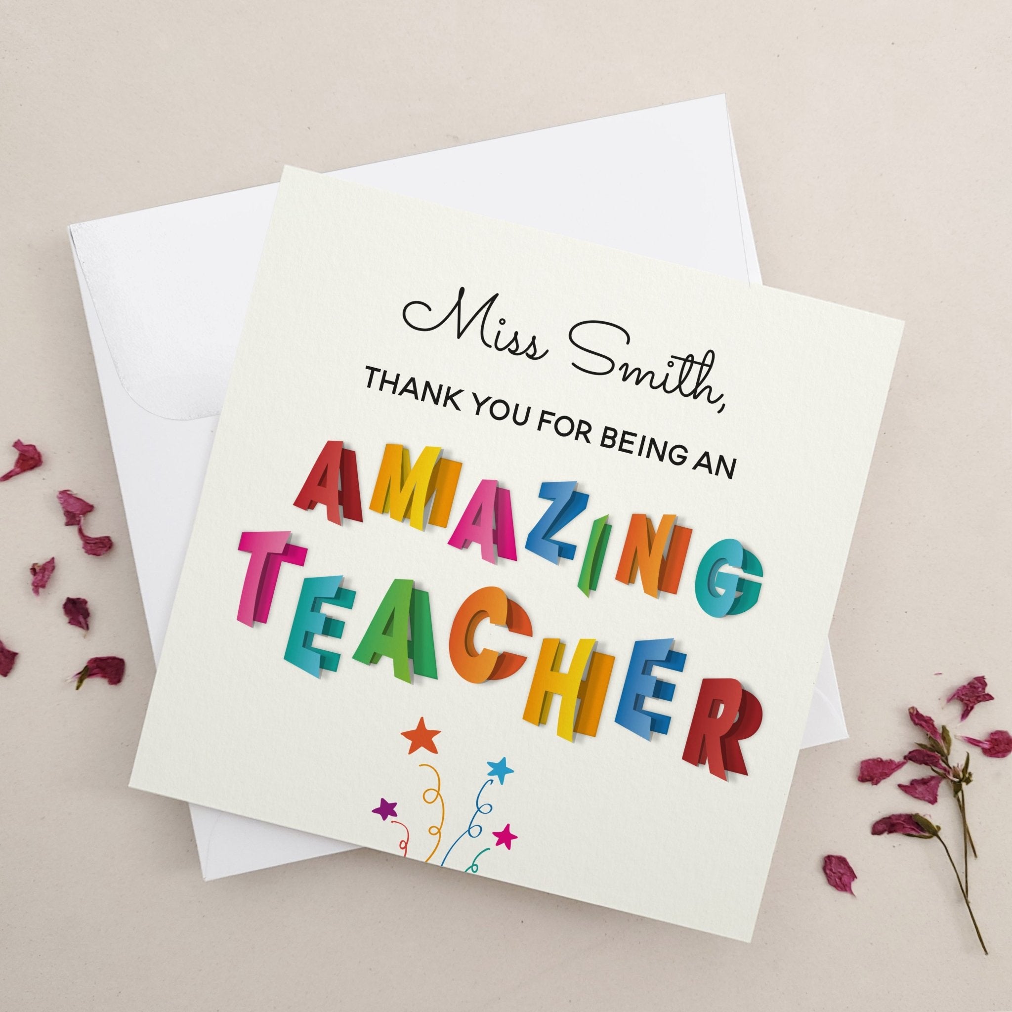 Personalized Thank you Card for Amazing Teacher - XOXOKristen