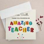 Personalized Thank you Card for Amazing Teacher - XOXOKristen