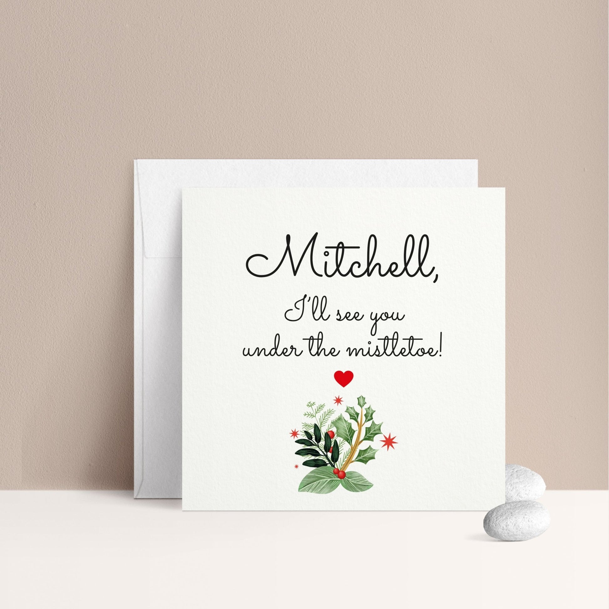 Personalized Under the Mistletoe Card - XOXOKristen