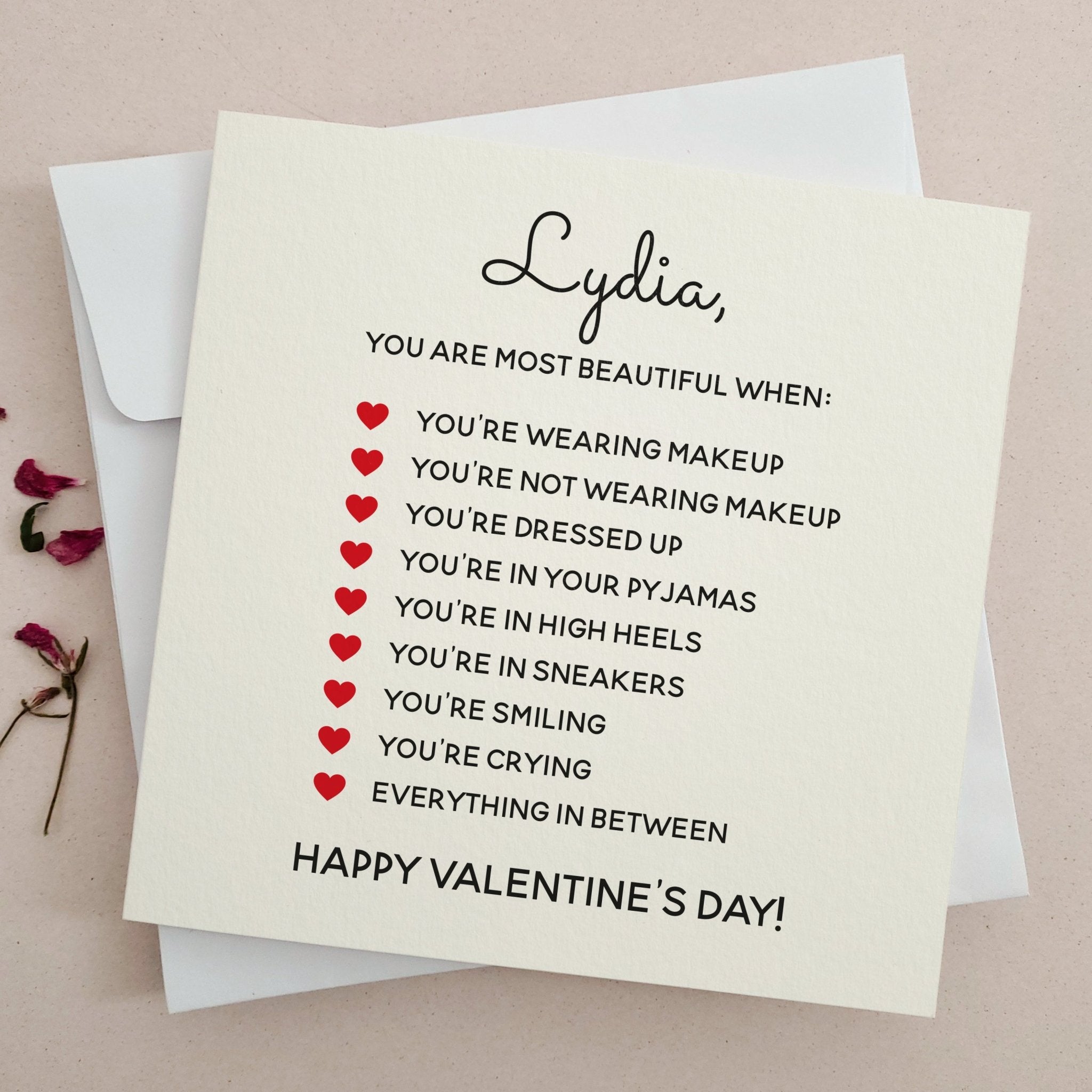 Personalized Valentines Day Card for Girlfriend - XOXOKristen