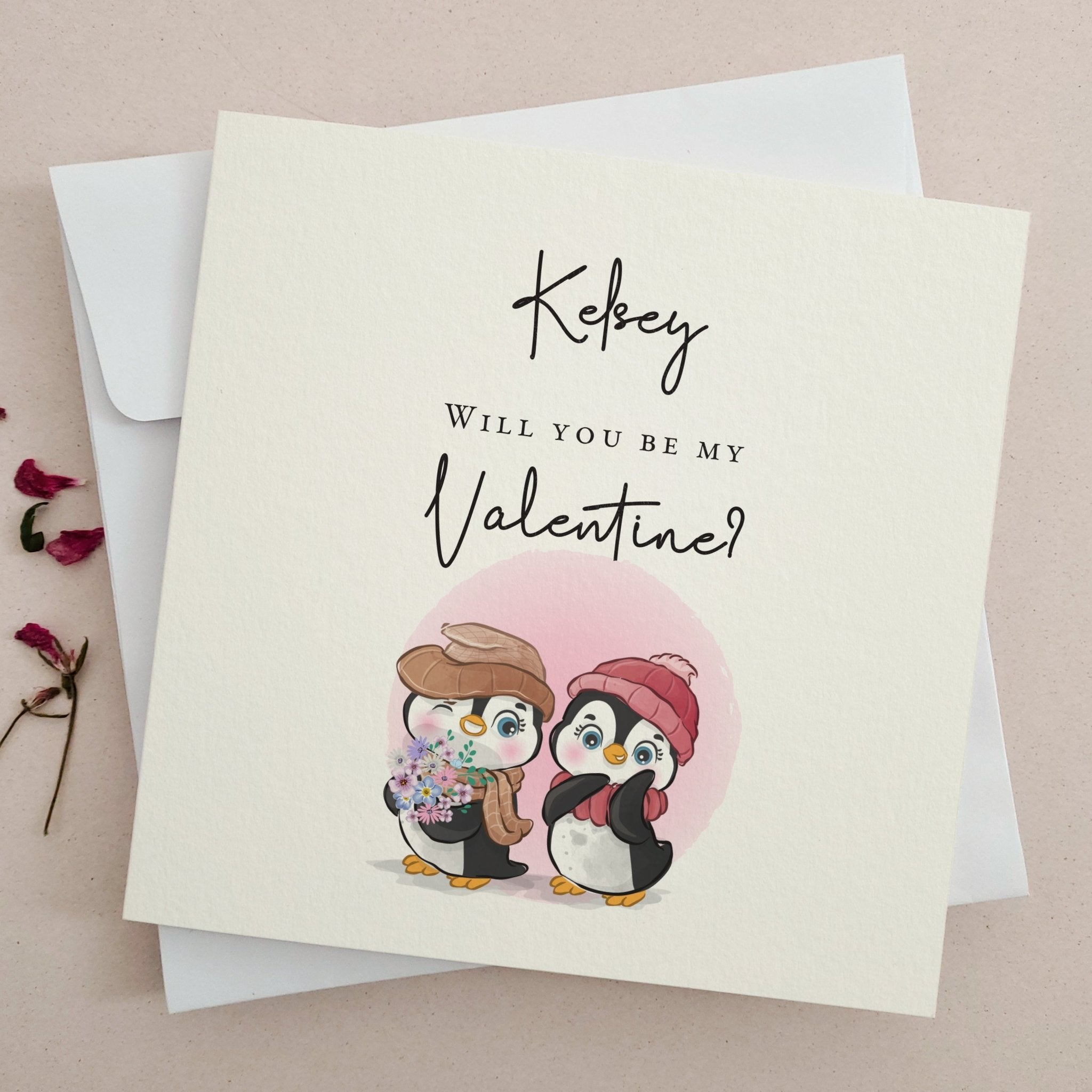 Personalized Will you be my Valentine Card - XOXOKristen
