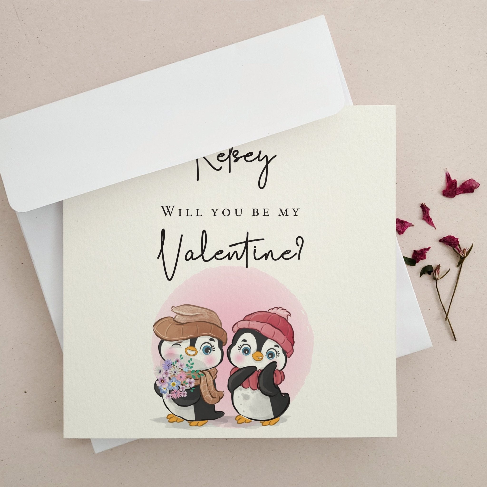 Personalized Will you be my Valentine Card - XOXOKristen