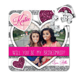 Pink and Silver Custom Photo Bridesmaid Proposal Puzzle - XOXOKristen