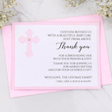 Pink Baptism Thank You Cards for Girls - XOXOKristen