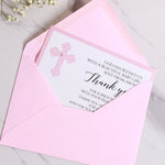 Pink Baptism Thank You Cards for Girls - XOXOKristen