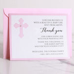 Pink Baptism Thank You Cards for Girls - XOXOKristen