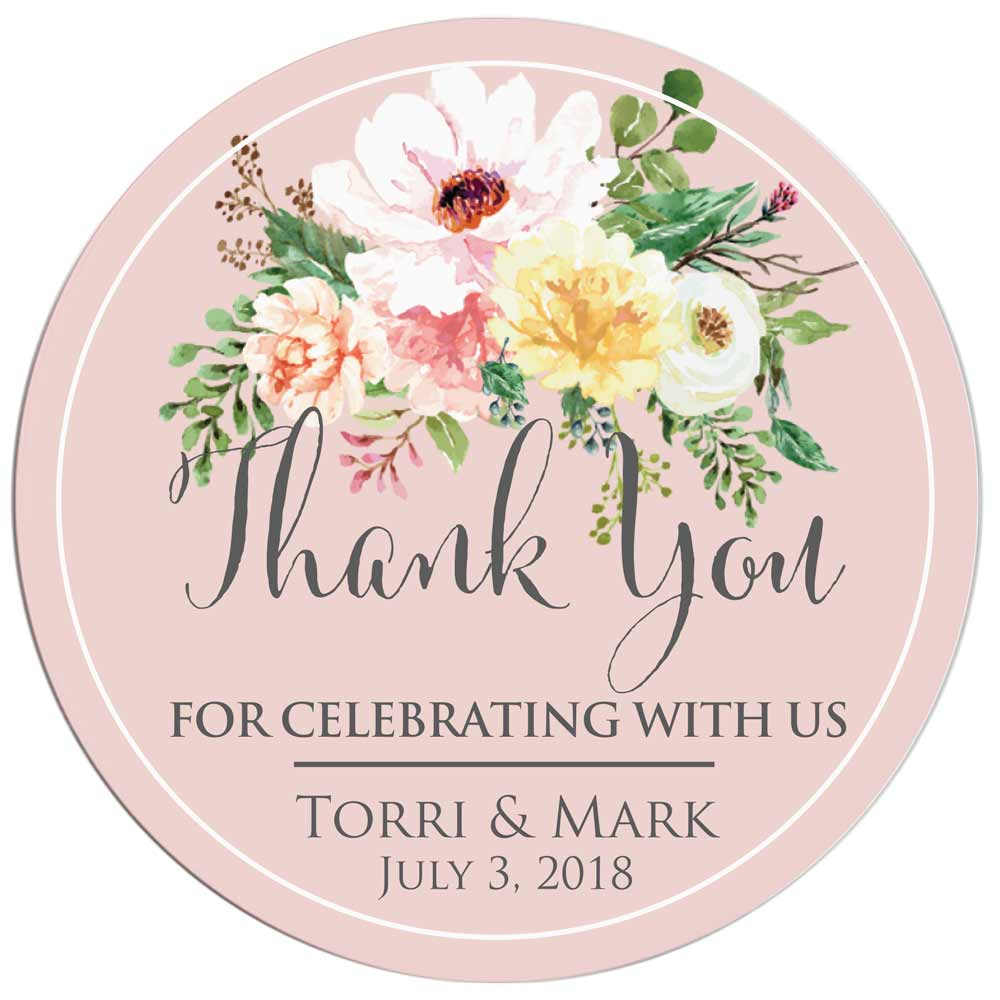 Pink Garden Beauties Thank you Sticker - XOXOKristen