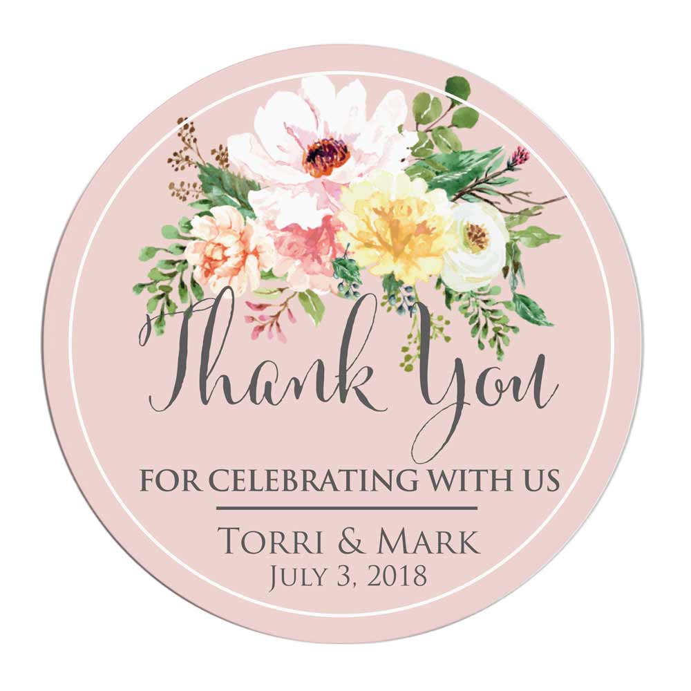Pink Garden Beauties Thank you Sticker - XOXOKristen
