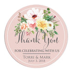 Pink Garden Beauties Thank you Sticker - XOXOKristen