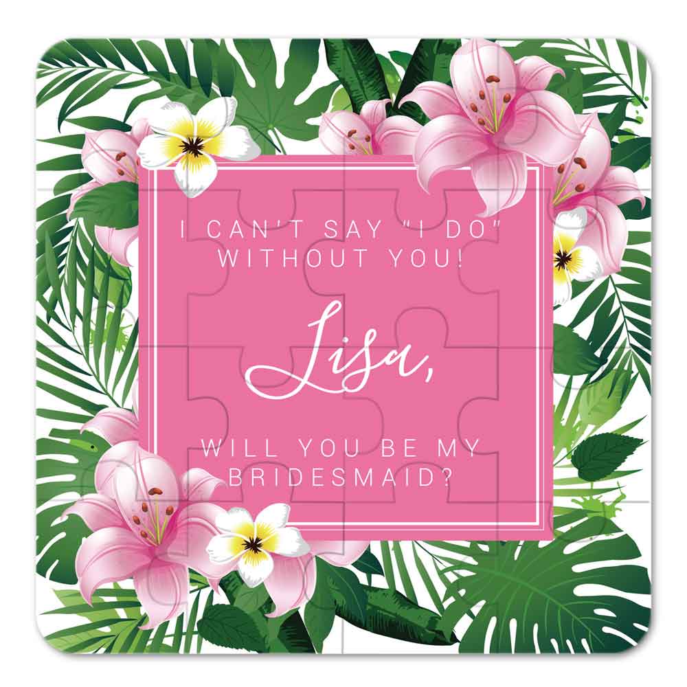 Pink Sunset Dreams Will you be my Bridesmaid Puzzle - XOXOKristen