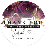 Plum Flowers Thank you for Showering Sticker - XOXOKristen