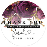 Plum Flowers Thank you for Showering Sticker - XOXOKristen