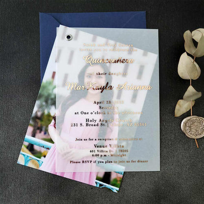 quinceanera vellum invitation