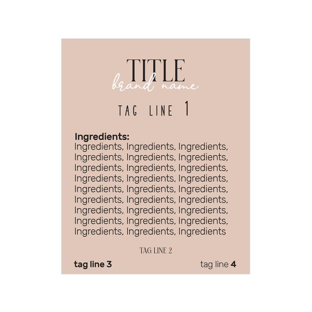 Rectangular Ingredients Sticker for Product Labeling - XOXOKristen