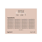 Rectangular Ingredients Sticker for Product Labeling - XOXOKristen