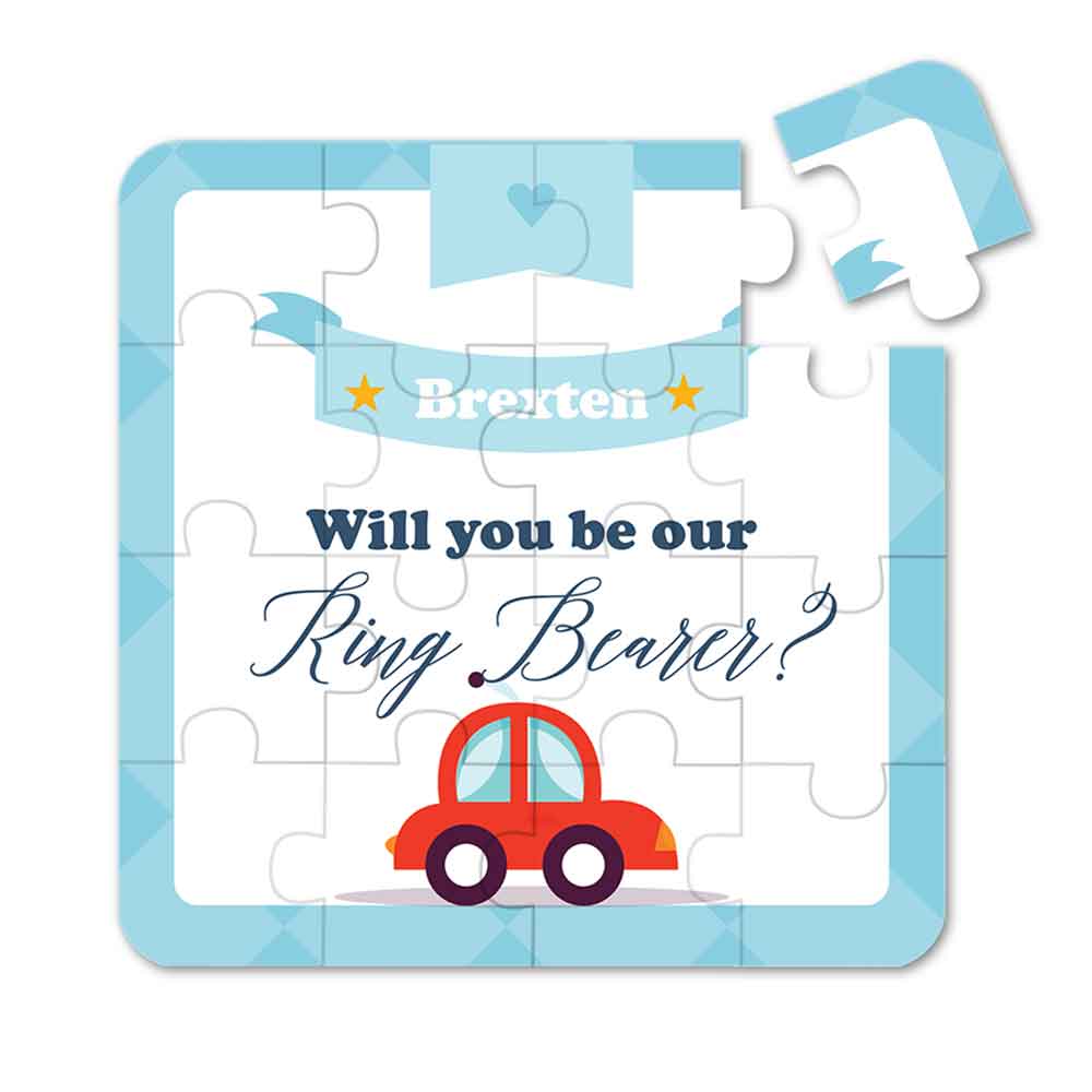 Red Car & Blue Frame Will you be our Ring Bearer Puzzle - XOXOKristen