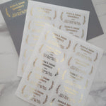 Return Address Label Stickers with Gold Foil - XOXOKristen