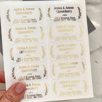 Return Address Label Stickers with Gold Foil - XOXOKristen
