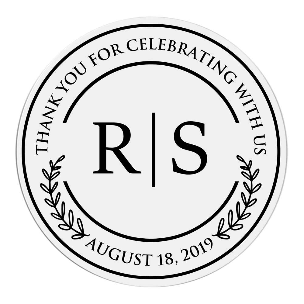 Roman Leaves Clear Wedding Sticker - XOXOKristen