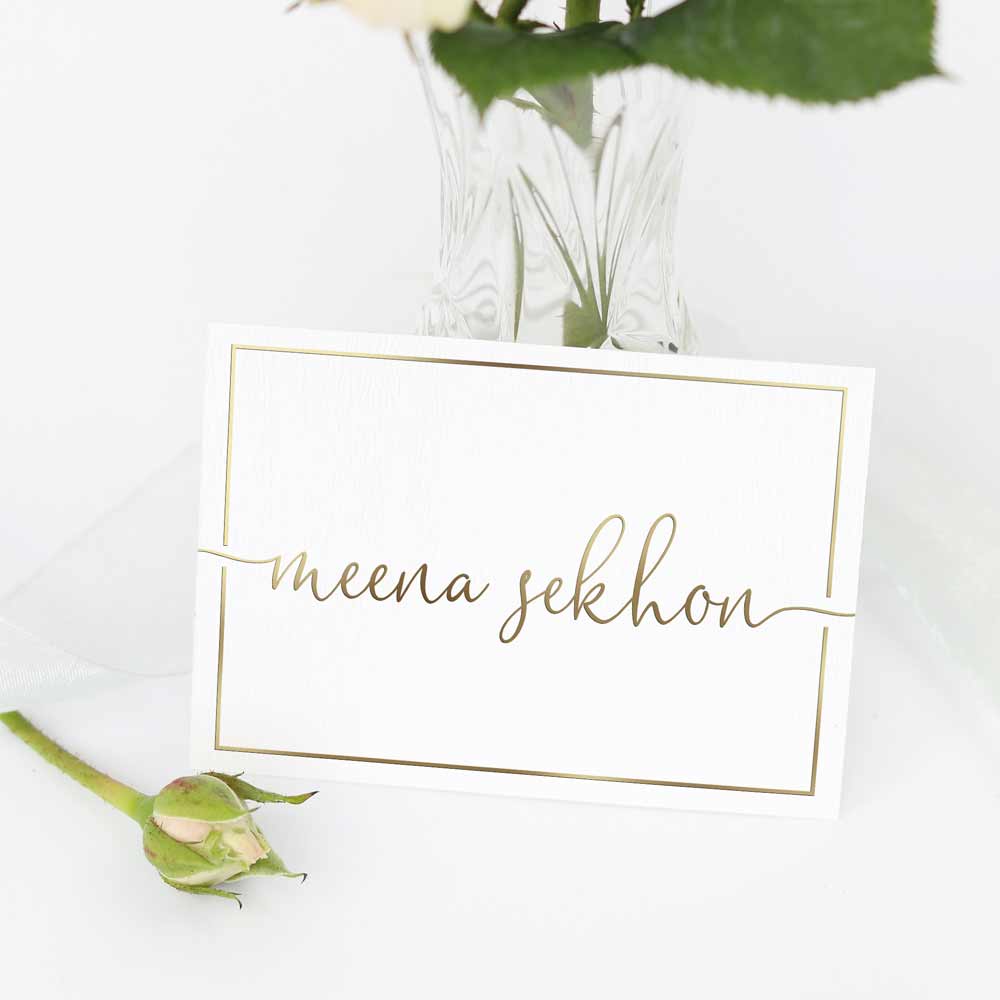 Romantic Gold Name Wedding Table Card - XOXOKristen
