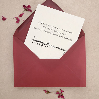 Romantic I'd find you sooner Anniversary Card - XOXOKristen