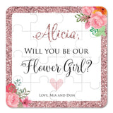 Rose Gold Frame Flower Girl Puzzle Proposal - XOXOKristen