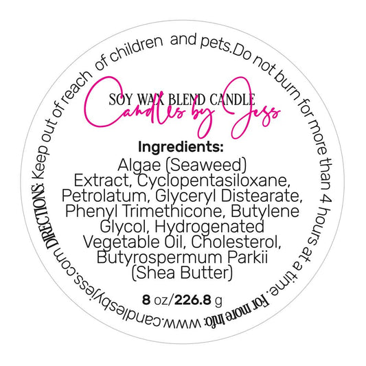 Round Cosmetic Ingredients Labeling Sticker - XOXOKristen