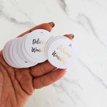 Round Gold Foiled Business Tag with Custom Text - XOXOKristen